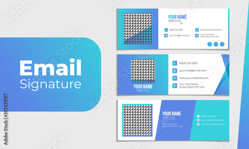 Set of Flat & Modern Email Signature Templates. Editable & scalable to any size.