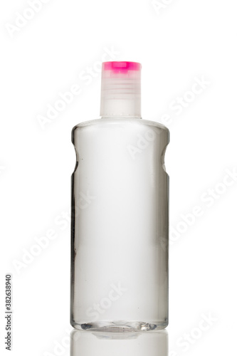 cosmetic plastic transparent flat bottle closed cap