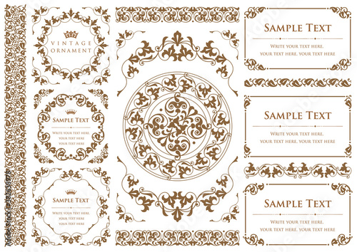set of vintage design elements
