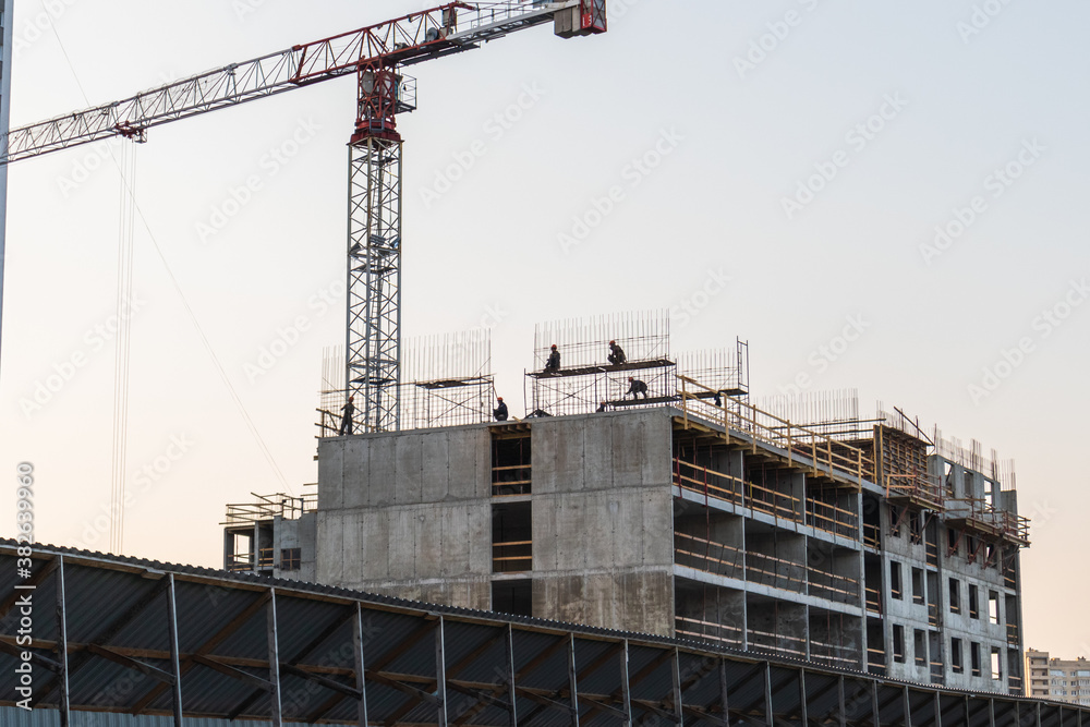 high-rise builders build site overlapping collective building industry professional crane high-rise builders build site overlapping collective building industry professional crane