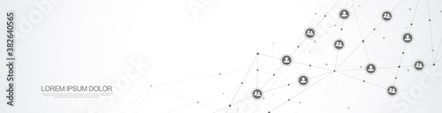 Vector illustration of connecting people and communication concept, social network.