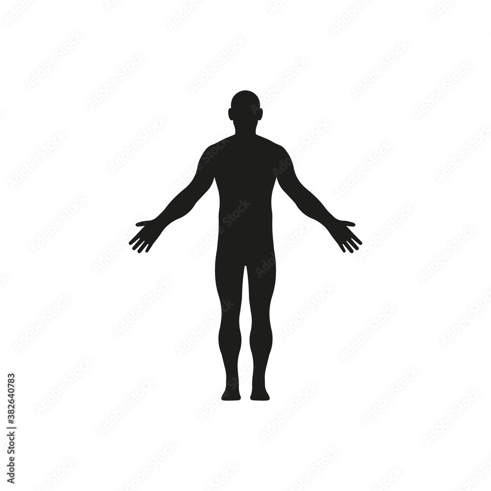 Male body silhouette icon. Vector. Male body silhouette icon. Vector.