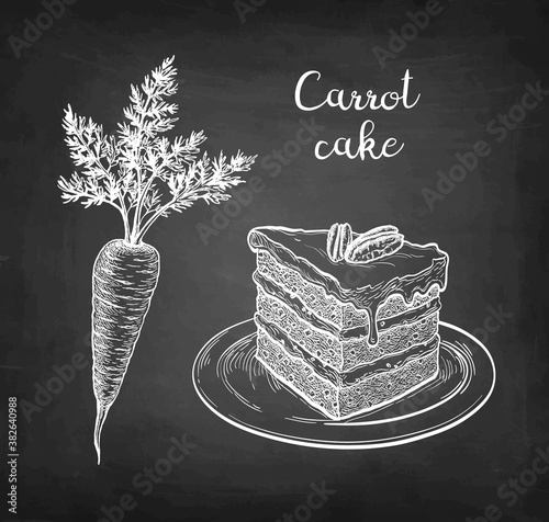 Ink sketch of carrot cake.