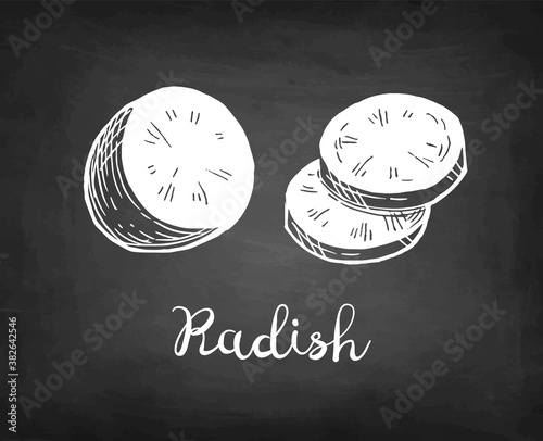 Chalk sketch of radish