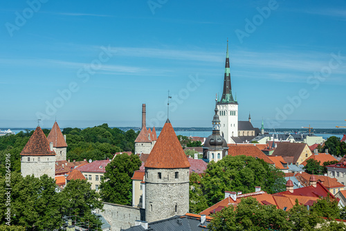 Panoramic View of Old Town Tallinn, Estonia cityscape