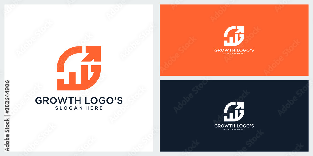 growth logo design and business card growth logo design and business card