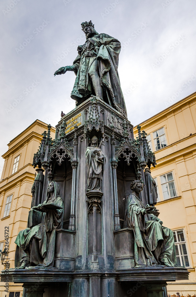Prague, The Czech Republic: Bronze Statue Of Czech King Charles IV In Prague