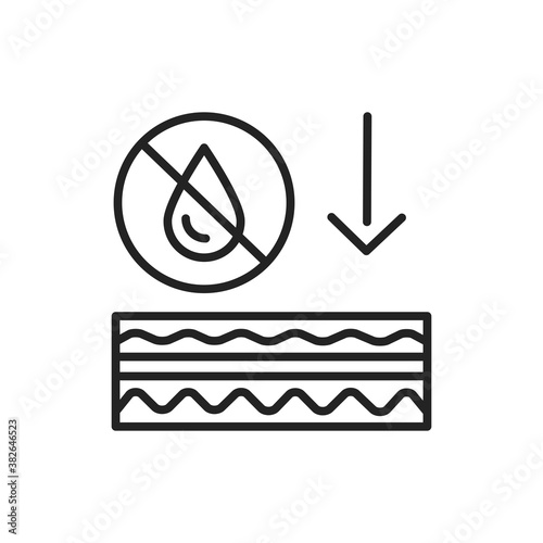 Skin dehydration black line icon. Skin layer. 
