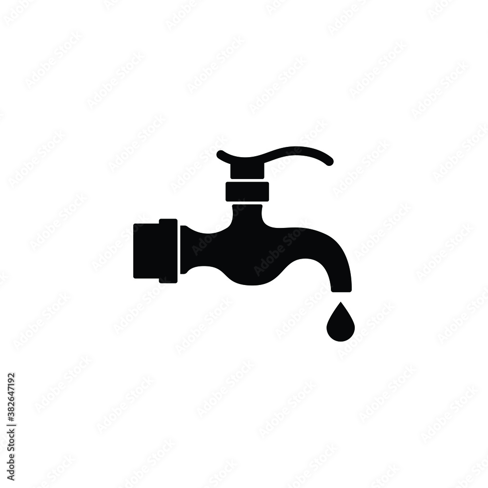Water faucet icon vector isolated on white, logo sign and symbol. Water faucet icon vector isolated on white, logo sign and symbol.