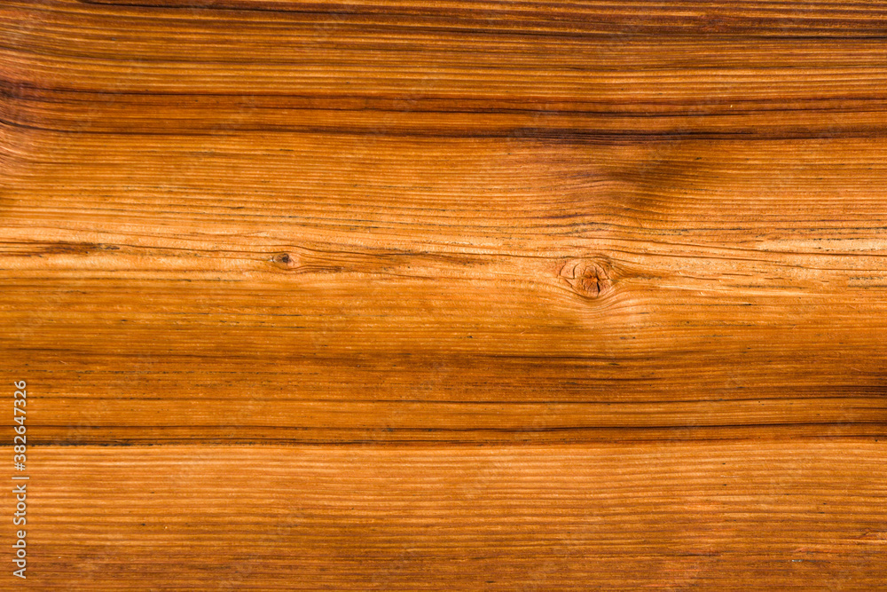 Fototapeta premium Vintage natural wooden texture. Vintage brown wood background texture with knots and nail holes. Old painted wood wall. Brown abstract background. Vintage wooden light horizontal boards. 