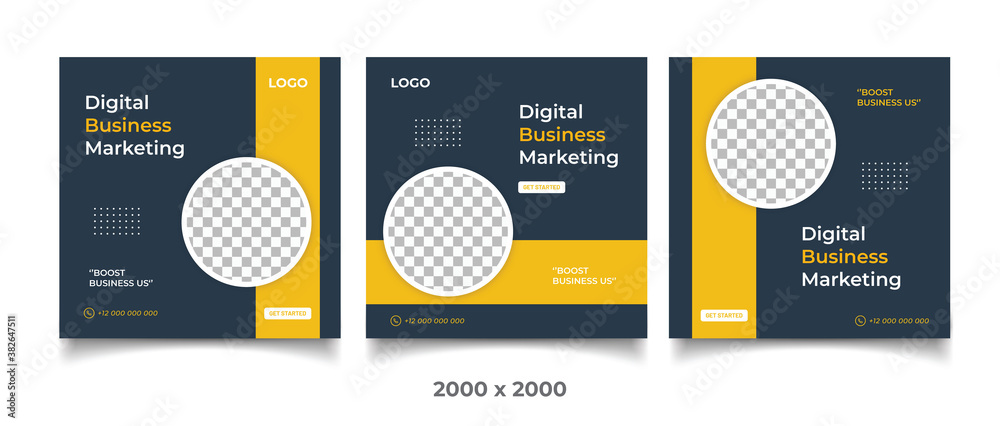 Digital business marketing banner for social media post template Digital business marketing banner for social media post template