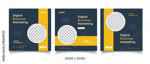 Digital business marketing banner for social media post template 