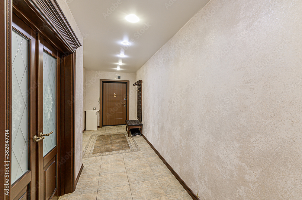 Russia, Moscow- April 10, 2020: interior room apartment modern bright cozy atmosphere. general cleaning, home decoration, preparation of house for sale. room doors, repair corridor Russia, Moscow- April 10, 2020: interior room apartment modern bright cozy atmosphere. general cleaning, home decoration, preparation of house for sale. room doors, repair corridor