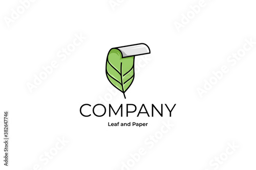 Creative Leaf and Paper logo design