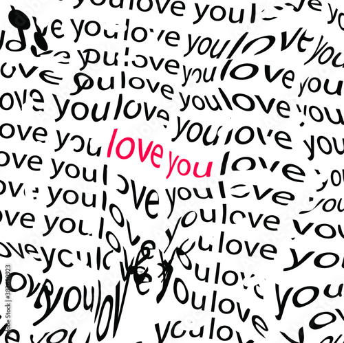 A declaration of love consists of a cluster of two words "love" and "you".