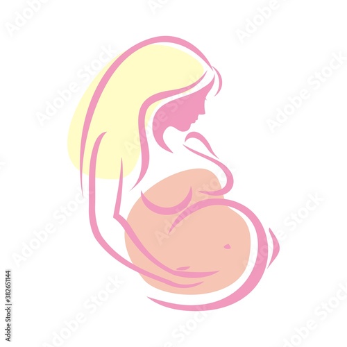Silhouette of a pregnant girl
