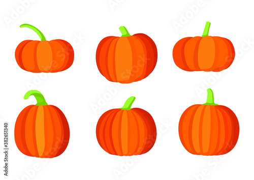 Pumpkin fruit and halloween design on white background illustration vector