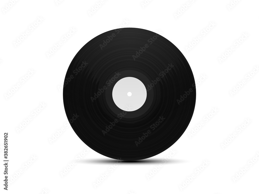 black vinyl gramophone record on white background black vinyl gramophone record on white background