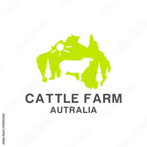 cattle australia farm logo design  photo