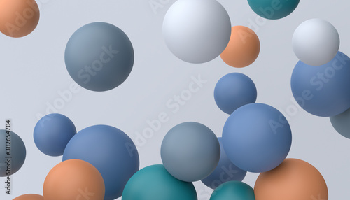 Abstract 3d render of multicolored spheres, modern background design © VAlex