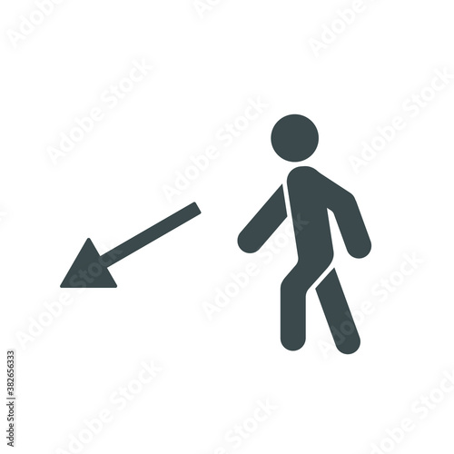 
Vector graphics .
Human icon with direction of movement.