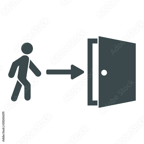 Vector graphics .
Icon of a person coming in the door.