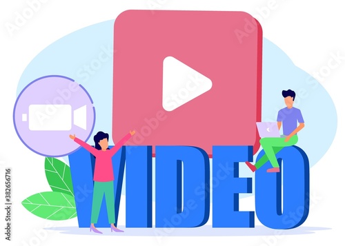 Illustration vector graphic cartoon character of video