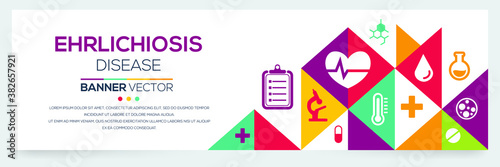Creative (Ehrlichiosis) disease Banner Word with Icons ,Vector illustration.