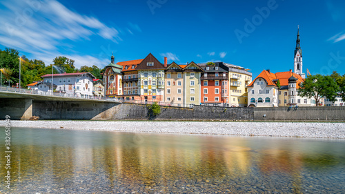 Skyline der Altstadt von Bad Tölz in Oberbayern