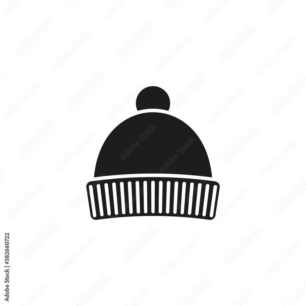 Winter hat icon. Vector. Flat style. 