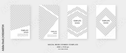 Social media template. Trendy editable social media stories template. Mockup isolated. Template design. Vector illustration.