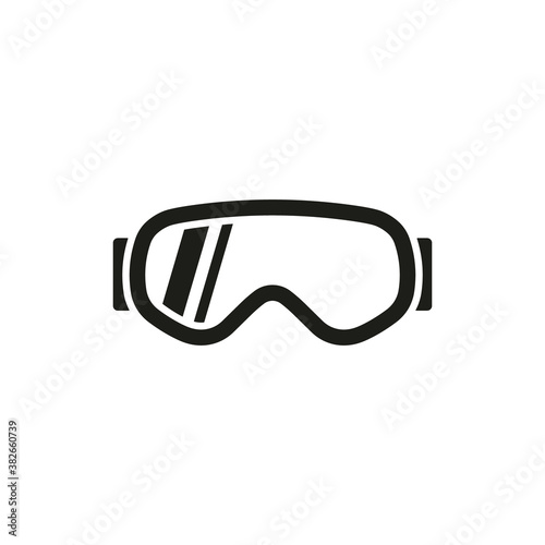 Ski goggles icon design in flat style. Isolated. Vector.