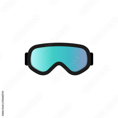 Ski goggles icon. Vector illustration. Flat design.