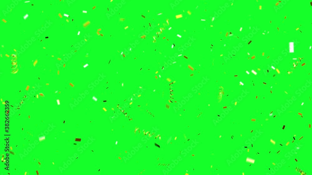 Golden Confetti Explosion on Green Screen