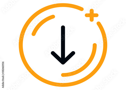 Arrow down  icon in trendy flat design