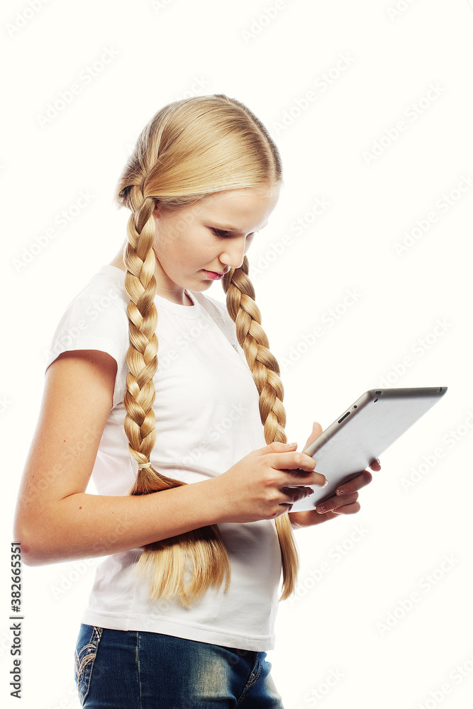 Pretty little girl with a Tablet PC Pretty little girl with a Tablet PC