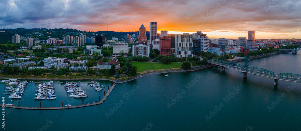 Sunset at Downtown Portland Oregon