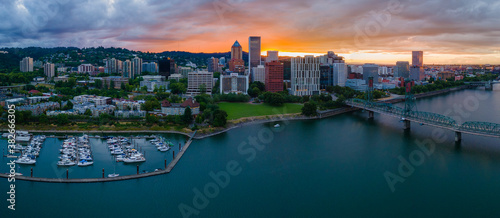Sunset at Downtown Portland Oregon