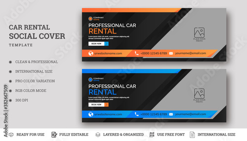 Rental Car Facebook Cover Template