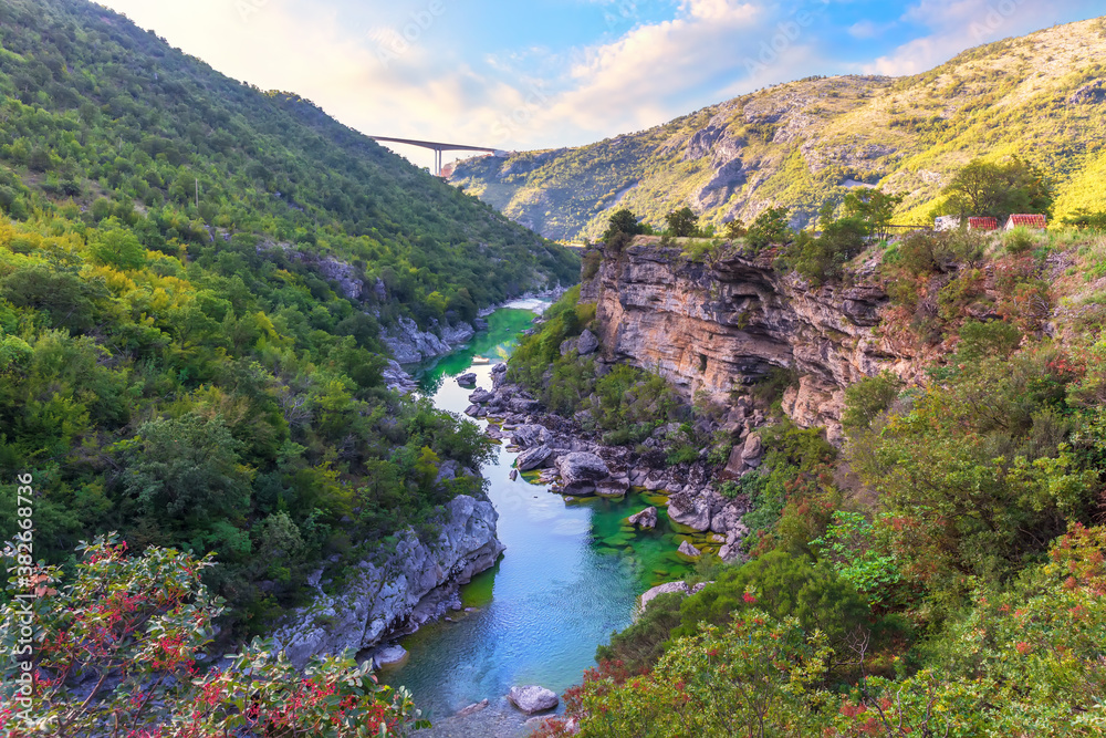 Moracha River Canyon, beautiful view in Montenegro