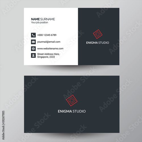 simple red and grey business card design