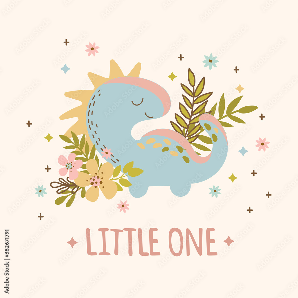 BABY DINO Hand Drawn Birthday Vector Illustration Apparel Set BABY DINO Hand Drawn Birthday Vector Illustration Apparel Set