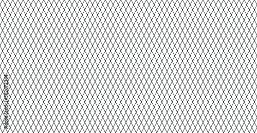 Illustration of diamond shape mesh texture. Seamless metal grid pattern in vector. Lattice mesh texture.
