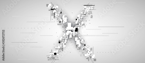 internet digital security technology concept for business background. Lock on circuit board