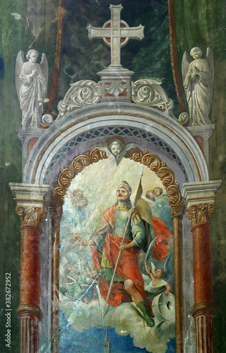 Saint Florian altar in the parish church of Saint John the Baptist in Sveti Ivan Zelina, Croatia