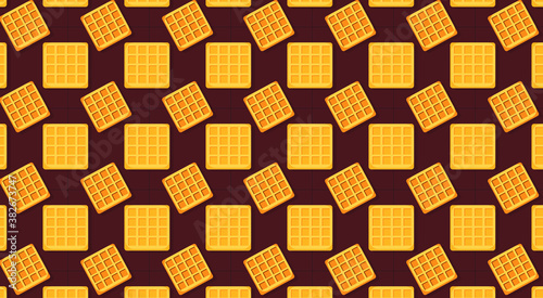 Seamless pattern with waffle. Wallpaper, print, modern textile design, wrapping paper