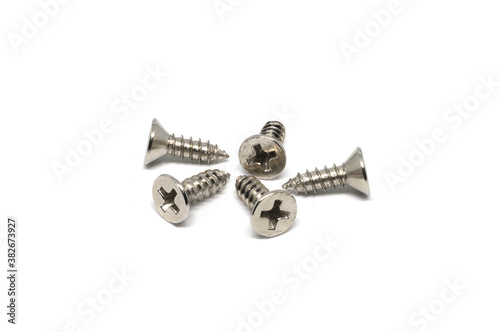 Self Drilling Screw Flat Head isolated on white background