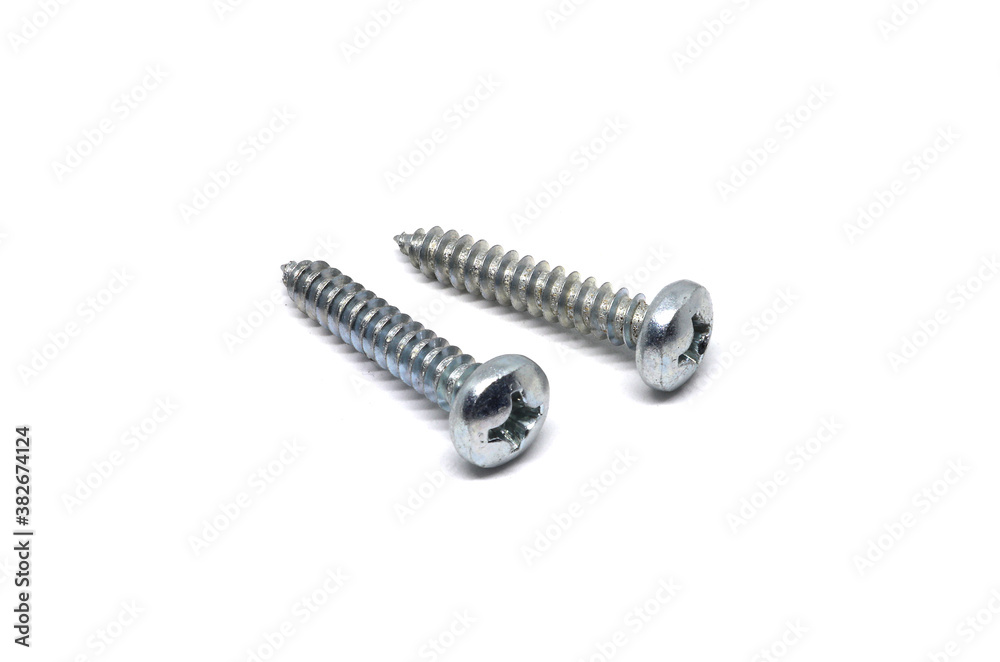 Self Drilling Screw Flat Head isolated on white background Self Drilling Screw Flat Head isolated on white background