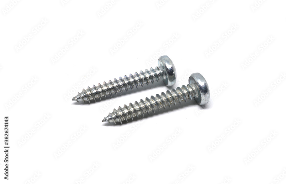 Self Drilling Screw Flat Head isolated on white background Self Drilling Screw Flat Head isolated on white background