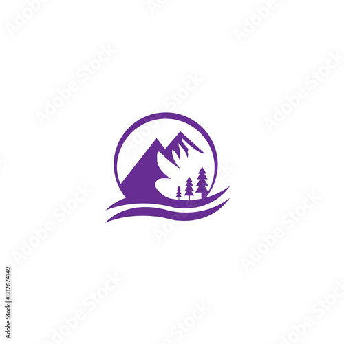 Mountain logo illustration abstract template color design vector